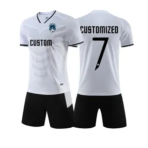 Camisa de treinamento de futebol, venda por atacado, barata, uniforme de futebol, secagem rápida, esportiva, logotipo personalizado, equipe