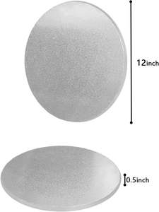 Plateau à gâteau jetable en carton ondulé de qualité alimentaire, écologique, avec feuille d'or, épaisseur de 12 mm, bord lisse et forme ronde - Product Image 3