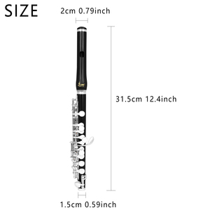 Slade <span class=keywords><strong>C</strong></span> Piccolo in Ebano con Tubo in Ebano e Bottoni Placcati Argento (Scatola in Pelle + Borsa in Tessuto) - Product Image 6