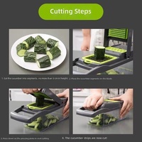 Nouvel Éplucheur et Coupe-Légumes Manuel Multifonctionnel 14-en-1 pour Usage Domestique, Hachoir, Râpe, Trancheuse et Découpeuse de Pommes de Terre – Ustensile de Cuisine Transfrontalier