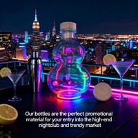 Verre de gourde transparent créatif 350ml boisson bouteille de vin liège scellé auto-brassé emballage de vin bouteille vide vin de fruits