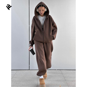 Conjunto de Sudadera con Capucha y Pantalones Holgados de Gran Tamaño para <span class=keywords><strong>Mujer</strong></span>, Estilo Urbano, Dos Piezas, Ropa Informal, Traje Deportivo Holgado - Product Image 5