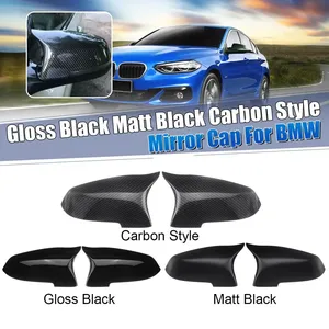 2 pièces Coques de rétroviseurs latéraux de voiture aspect fibre de carbone/noir pour BMW X5 F15 X6 F16 2014-2018 - Product Image 1