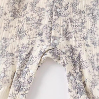 Nouveau modèle de combinaison pour bébé en coton 100% avec imprimé floral à l'encre de soie, vêtements unisexes, vente en gros de combinaisons pour bébé personnalisées