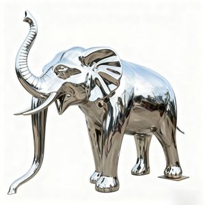 맞춤형 스테인리스 정글 동물 조각상 사자 코끼리 고릴라 호랑이 예술 조각상 - Product Image 6