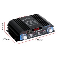 Amplificateur audio de voiture mini 12V BT-998, haute puissance, 4 canaux, affichage numérique USB/FM, système audio domestique et automobile, récepteur et amplificateur