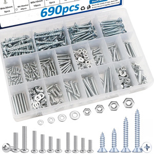 690pcs Screw And Nut Set M4 M5 Phillips Head Self Tapping Wood Screws Grade A <b>Kit</b> For <b>DIY</b> Repair - Product Image 1