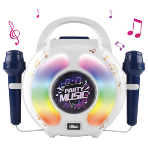 Wholesale Kids <b>Bluetooth</b> Karaoke Speaker Toy with <b>Microphones</b> Flash Light Home Party Singing Educational Musical Toy - Product Image 4