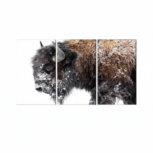 Winter Bison <b>Canvas</b> Print: Elegant American Animal <b>Wall</b> Art,SET OF 3 <b>CANVAS</b> - Product Image 2