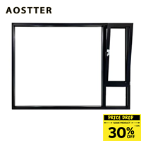 Fenêtres à battants en aluminium noir de style français moderne insonorisées avec isolation thermique et double vitrage trempé