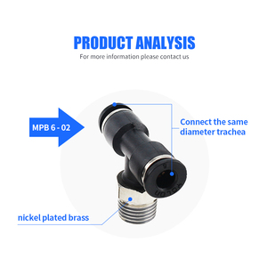 Đầu Nối Khí Nén Mpb Chèn Nhanh T-threaded Tích Cực Bộ Chuyển Đổi Ba Chiều PB4-M5 Ống Khí Nén 6Mm - Product Image 3