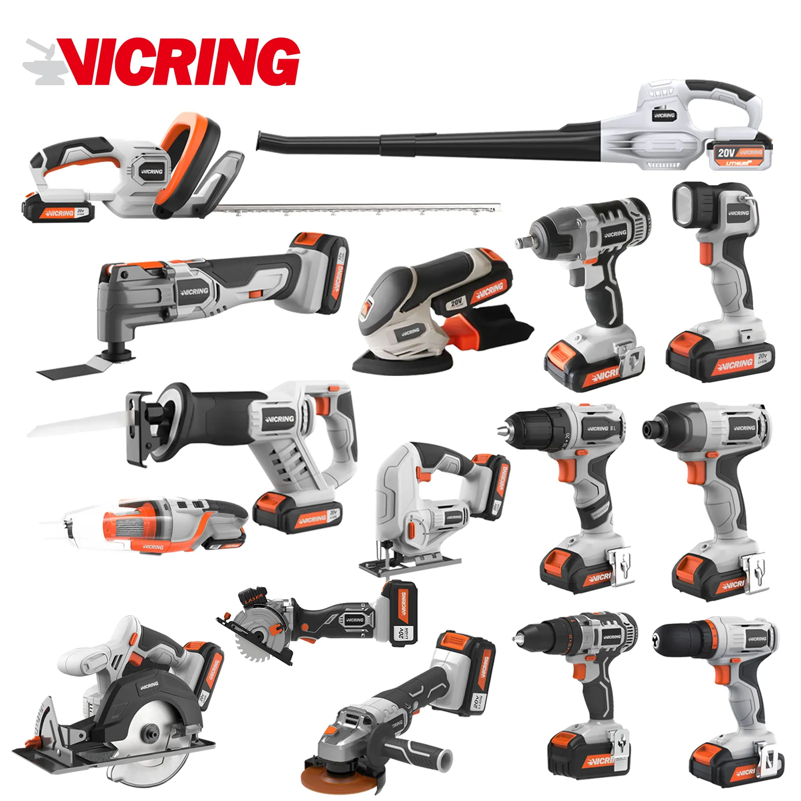 VICRING Hot Sale !!!New Stock For Tools Set Lithium-ion 16Pcs Cordless Power Tools Combo Kit Easy-to-use