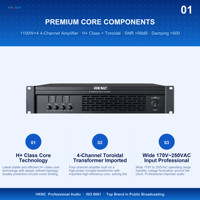 HKNC HK-A2A15 Profesyonel AC Güçlü H+ Sınıfı Dört Kanallı 4x1100W Güç Amplifikatörü Sahne ve Konferans Kullanımı İçin