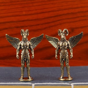 Ornement en laiton Diable et Dieu Ovin, Artisanat Métallique Rétro, Décoration <span class=keywords><strong>de</strong></span> Table Visage d'Agneau, Petite Figurine Créative - Product Image 1
