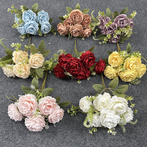 Fleurs de lotus artificielles, 7 têtes, fleurs en soie, décoration de mariage faite à la main - Product Image 1