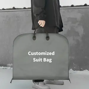 परिधान के लिए अनुकूलित धूल सूट कवर बैग, कपड़े लटकाने के लिए परिधान बैग, पुन: प्रयोज्य यात्रा सूट बैग