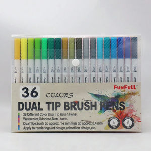 Logotipo personalizado de fábrica, pincel de acuarela de doble punta de color barato, bolígrafo Fineliner, <span class=keywords><strong>rotuladores</strong></span> artísticos, juego de bolígrafos <span class=keywords><strong>para</strong></span> letras - Product Image 2