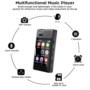 Lecteur MP3 avec caméra, écran tactile 2,5 pouces, enregistreur vidéo, BT 5.1, lecteur de musique HIFI sans perte, radio FM, lecteur de livres électroniques pour étudiants - Product Image 5
