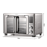 Four électrique RAF 30L 1800W, four à air chaud 6 en 1, four de cuisine avec minuterie, contrôle de la température, porte en verre, cuisson à chaleur uniforme
