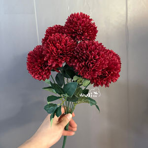 Bouquet floral artificiel fait main à 9 têtes, grande boule, décoration pour la fête des mères, <span class=keywords><strong>Dahlia</strong></span>, Chrysanthème, Œillet, Pissenlit, Long - Product Image 5