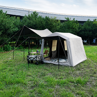 Tente de camping gonflable imperméable de 6,5 m² avec grand auvent, tissu Oxford 300D, tente familiale pour le glamping en plein air