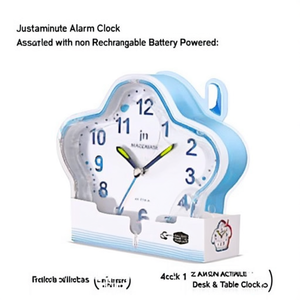 JUSTAMINUTE Alarm <b>Clock</b> Assorted JA7049 - Product Image 1