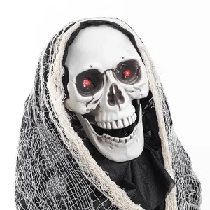 Vendita al dettaglio scheletro in piedi fantasma gigante fantasma braccia regolabili Clown Horror Halloween Animatronic per oggetti di scena