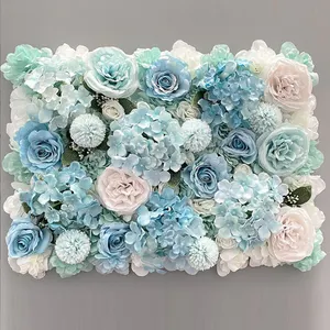ألواح خلفية من الورود الجميلة وأوراق الشجر لزينة حفلات الزفاف من الورود الصناعية والزهور الحريرية