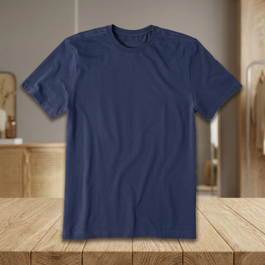 Camiseta Premium Azul Marino para Hombre, Cuello Redondo, Manga Corta, Algodón, Corte Regular, Estilo Casual, Básico, Ropa Urbana de Verano - Product Image 3