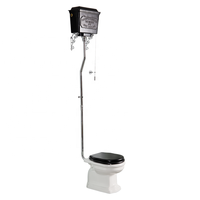 Inodoro de Estilo Victoriano Tradicional con Tanque de Agua de Alto Nivel, Descarga Única, Cisterna de Aluminio, Asiento con Cierre Suave, Cerámica, para Hotel