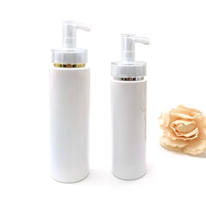Bouteilles en plastique PET blanches à épaule plate, très vendues, pour shampoing, huile corporelle et après-shampoing, flacon cosmétique en plastique - Product Image 5