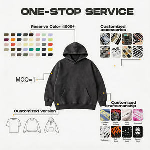 Sweat-shirt personnalisé noir pour homme, en coton lavé vintage, de haute qualité, épais, avec manches raglan 3D en mousse, MOQ 1 - Product Image 4