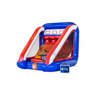 Balón de Baloncesto Inflable de PVC para Exteriores FUN BOUNCE IPS Mini (Rojo/Blanco/Azul)