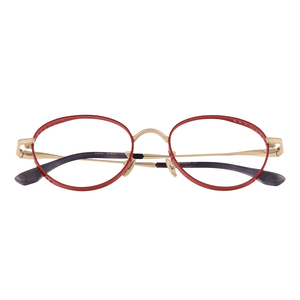 Montures <span class=keywords><strong>de</strong></span> lunettes optiques OEM ODM en titane IP, or rouge brillant, design perforé moderne, style créateur pour femmes - Product Image 4