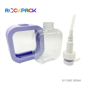 300ml quadratische Kosmetik behälter Kunststoff bunte Handwäsche Flüssig seifens chaum flaschen Körper lotion Flasche mit Pumpe