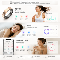Nuevo Anillo Inteligente de Salud con Diamantes de Imitación de 6.3mm, Control Remoto de la Aplicación, Seguimiento del Sueño, Cuidado Familiar, Ciclo Menstrual, Variabilidad del Estrés y Frecuencia Cardíaca (HRV)