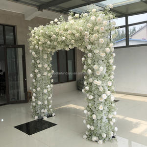 Decorazione di fiori da tavolo di nozze <span class=keywords><strong>viola</strong></span> romantica con <span class=keywords><strong>disegno</strong></span> floreale evento <span class=keywords><strong>fiore</strong></span> corridore fiori artificiali per matrimonio sfondo Deco - Product Image 6