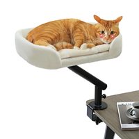 Hamac pour chat réglable à fixer sur un bureau, pour chats d'intérieur, lit pour chat gain de place pour bureau, 360° °   Lit de bureau rotatif pour chat