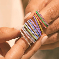 Mode Vêtements Accessoires Couleur Personnalisé Insert Scintillant Zircon Pierre De Naissance Prix De Gros En Acier Inoxydable Anneau