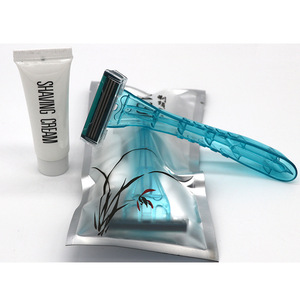 Set de afeitado con crema, mango de plástico desechable para uso en hoteles - Product Image 5