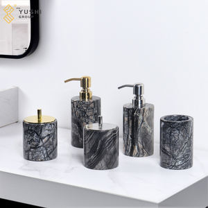 Nouveau design de la collection : Boîte cylindrique décorative en marbre gris poli pour la décoration intérieure du salon - Product Image 1