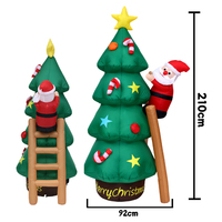 Sapin de Noël gonflable de 7 pieds/2,1 m avec Père Noël grimpant sur une échelle, décoration de sapin de Noël à LED pour extérieur, cour, jardin, pelouse