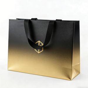 Custom Matte Black Kraft <b>Gift</b> <b>Bags</b> with Premium Handles Luxury Boutique Packaging Foil Pantone Logo Printing - Product Image 6