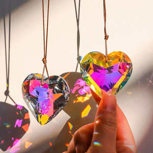 45Mm Abcolor Trái Tim Pha Lê Thủy Tinh Lăng Kính Treo Suncatchers Pha Lê Cầu Vồng Nhà Sản Xuất Cho Các Cửa Sổ Ban Công, Nhà Bếp Trang Trí Sân Vườn - Product Image 3