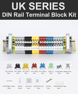 Plastique Nylon PA66 UK16N Bloco De Terminais Para Trilho DIN 16 Mm2 Blocs De Terminais Elétrico Push in Din Rail Borniers - Product Image 6
