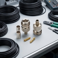 Connecteur coaxial RF droit à sertir de type N femelle en laiton pour câbles LMR240 4D-FB RG8X