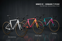Vélo de route aérodynamique en carbone Toray T800 Mitsubishi TR50, 24 vitesses, freins à disque Di2, blanc, complet, cadre rigide 700c, roues entièrement en carbone