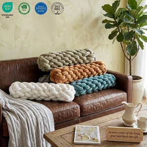 Nordique créatif luxe doux Spandex tissé noeud oreiller tressé bureau décoration <span class=keywords><strong>lit</strong></span> coussin voiture canapé siège pour la lecture et le repos au <span class=keywords><strong>lit</strong></span> - Product Image 1