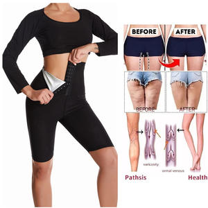 Pantalones Deportivos de Tres Cuartos con Control de Abdomen y Cintura Alta con Efecto Levanta Glúteos Totalmente Recubiertos de Botones Transpirables para Sudoración Tipo Sauna - Product Image 3