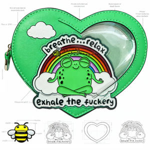 Bolso Bandolera Personalizado con Diseño de Corazón de Rana para Mujer, Bolso de Hombro con Ventana Transparente - Product Image 4